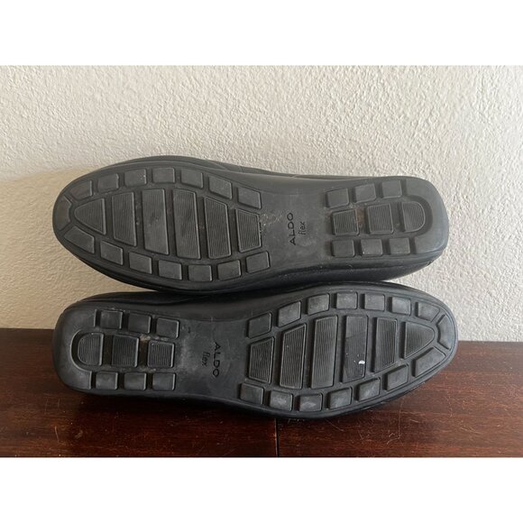 Aldo Orlovoflexx Mens Leather Loafers Driving Shoe Black Sz 10.5 Silver Horsebit - Picture 10 of 16